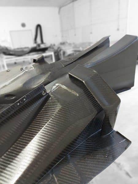Formula 1 Arrows 2000 carbon fiber diffuser after repair